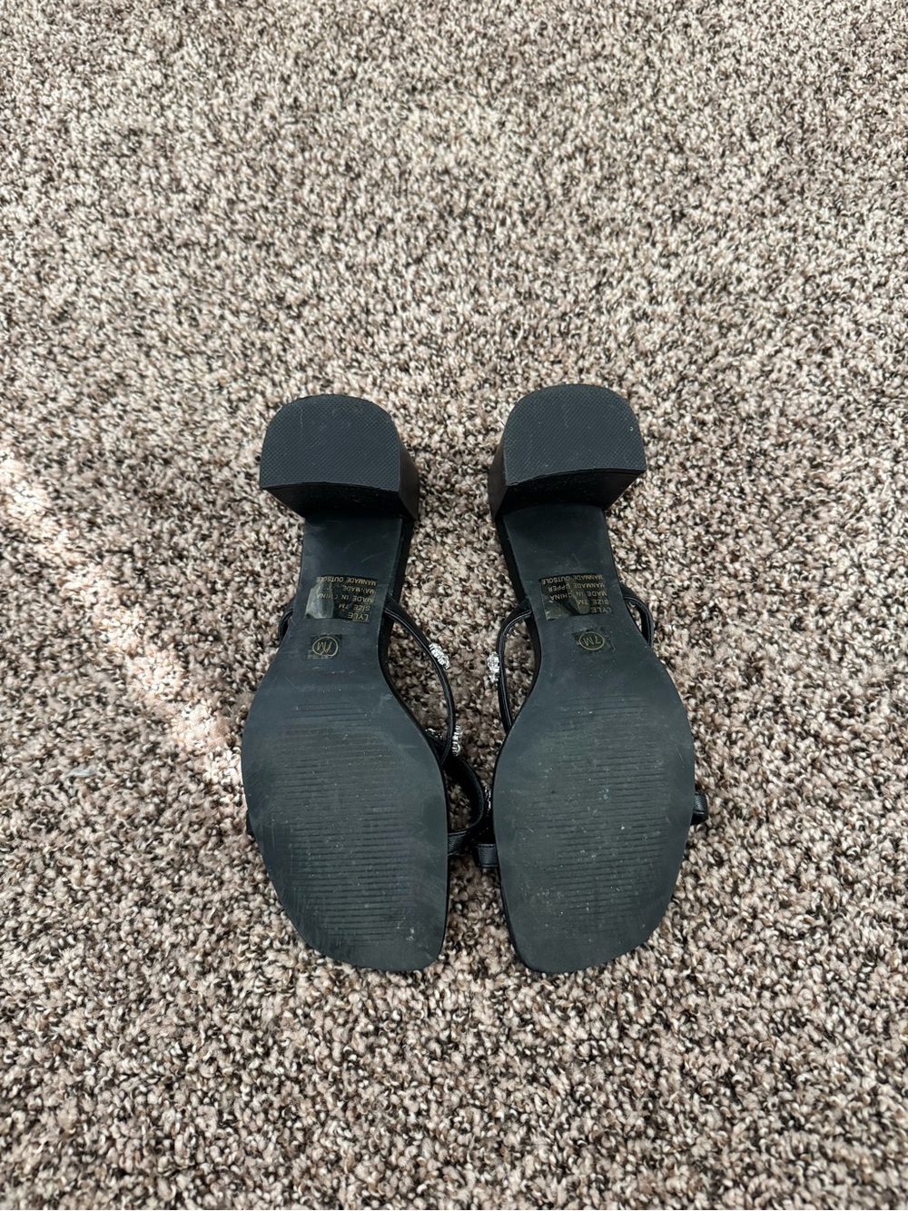 Altar'd State Black Floral Crystal Slide Heels - Picture 2 of 2